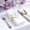 6 Pcs Napkin Rings, Flower Napkin Rings Holder Floral Table