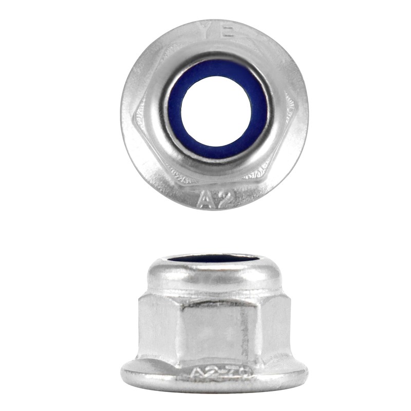 QWORK® 25PCS M6 Lock Nut with Nylon Insert - 304