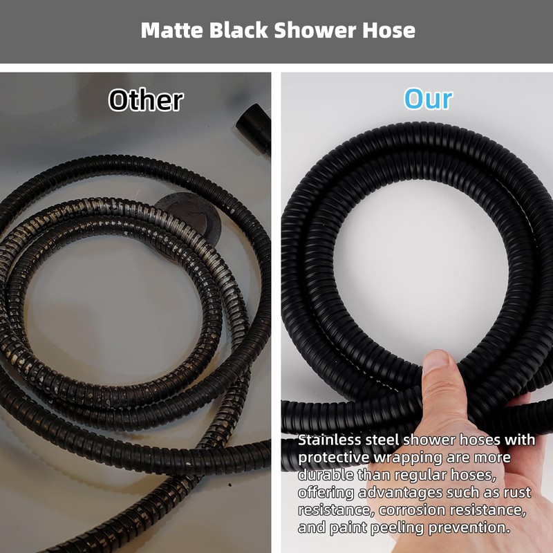 Hibbent 16mm (Outer)/10mm(Inner) Large Bore Shower Hose 1.25m -Supper Low