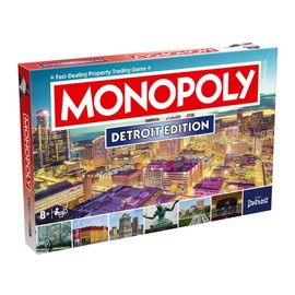 Monopoly Board Game Detroit MI Edition : 2-6 Players Family Board Games for Kids and Adults, Board Games for Kids 8 and up, for Kids and Adults, Ideal for Game Night