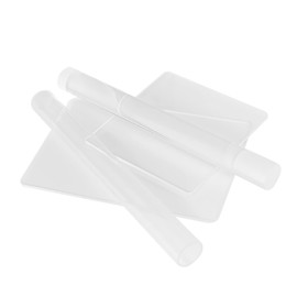 SEWACC Handmade Acrylic Clay Tools Set Durable Modelling Clay Roller Board Kit with Square and Rectangle Boards Plus Solid and Hollow Transparent Rods for Home Studio Crafting