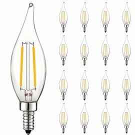Luxrite 16x Luxrite 4W Vintage Candelabra LED Bulb Dimmable 4000K 400lm Cool White E12