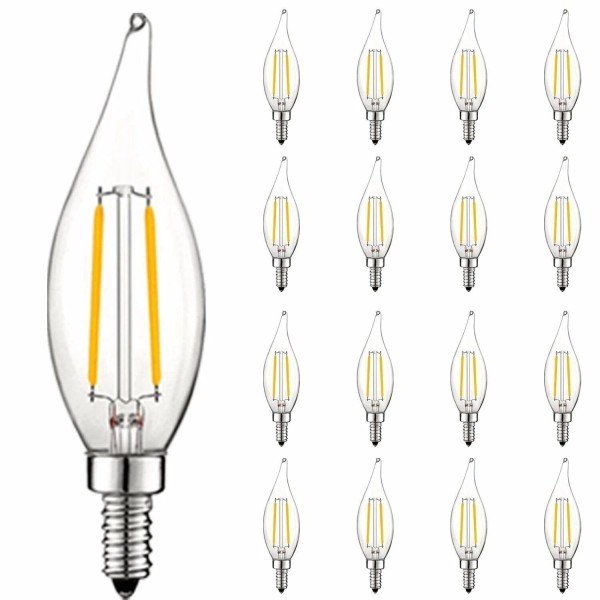 Luxrite 16x Luxrite 4W Vintage Candelabra LED Bulb Dimmable 4000K
