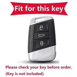 KUNIO Car Key Cover Fits VW Magotan Passat B8 Tiguan MK2 Jetta Skoda Superb A7 Kodiaq Accessories TPU Key Case Smart Key Fob Key Cover 3 Buttons Black
