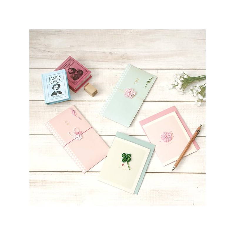 Lab Clip Card Mizuhiki Works Message Card Pink MWMC02-S1
