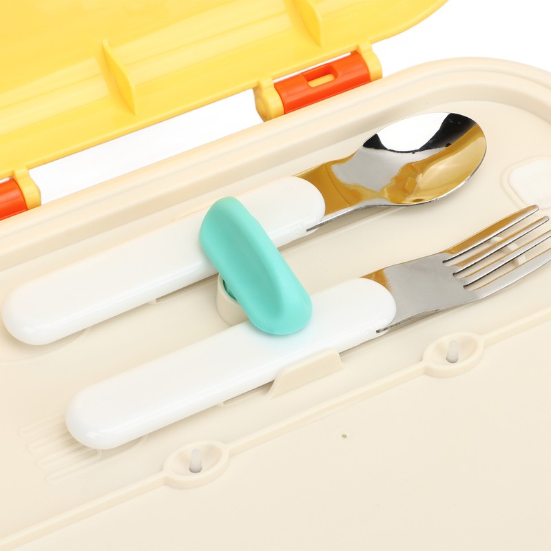 Bento Lunch Box ABS Separate Compartments with Buckle Handle Leakage