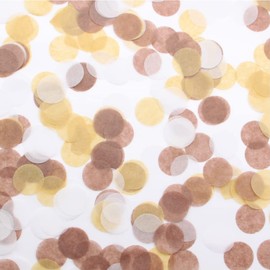 PMLAND Gift Wrapping Paper Table Confetti Circles 2.5 cm (1 Inch) 6000 pcs - Brown, Light Brown and White