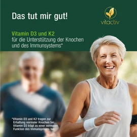 VITACTIV Vitamin D3 K2 Drops - K2VITAL 99.7% all-trans MK-7 - D3 per Drop 1000 IU, High Dosage, High Bioavailable - From Germany, Laboratory Tested, Vegan - 50 ml, 1700 Drops