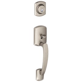 Schlage F58 GRW 619 Greenwich Exterior Half of Handleset Lever, Satin Nickel (Exterior Half Only)