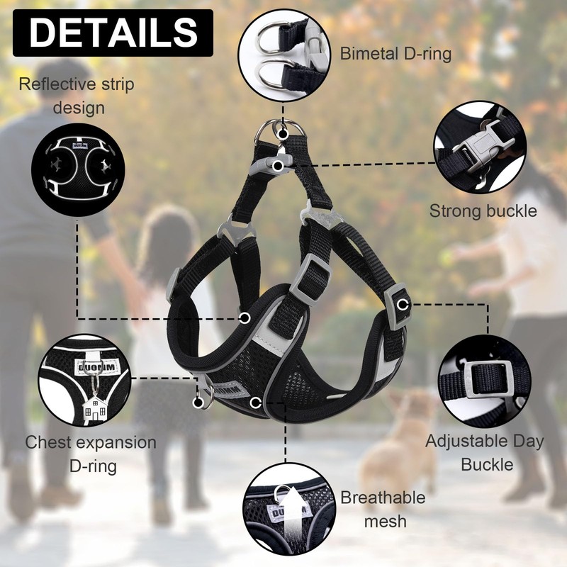 RAFIYU Dog Harness Medium Breathable Vest, Step-in Cat Puppy Harness