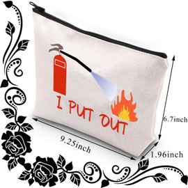 BDPWSS Funny Firefighter Makeup Bag Fire Extinguisher i Put Out Firefighter Graduation Gift 911 Fire Hero Gift For Firefighter Mom Wife Girlfriend (I put out)