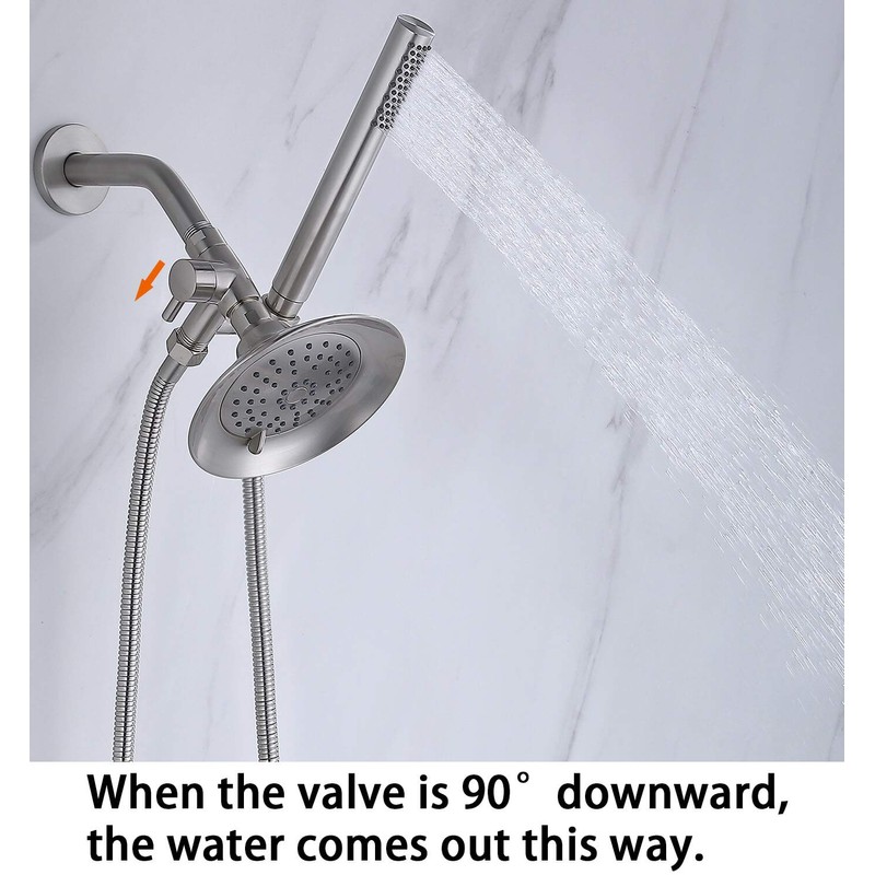 G-Promise Solid Metal Shower Arm Diverter with Holder for Hand
