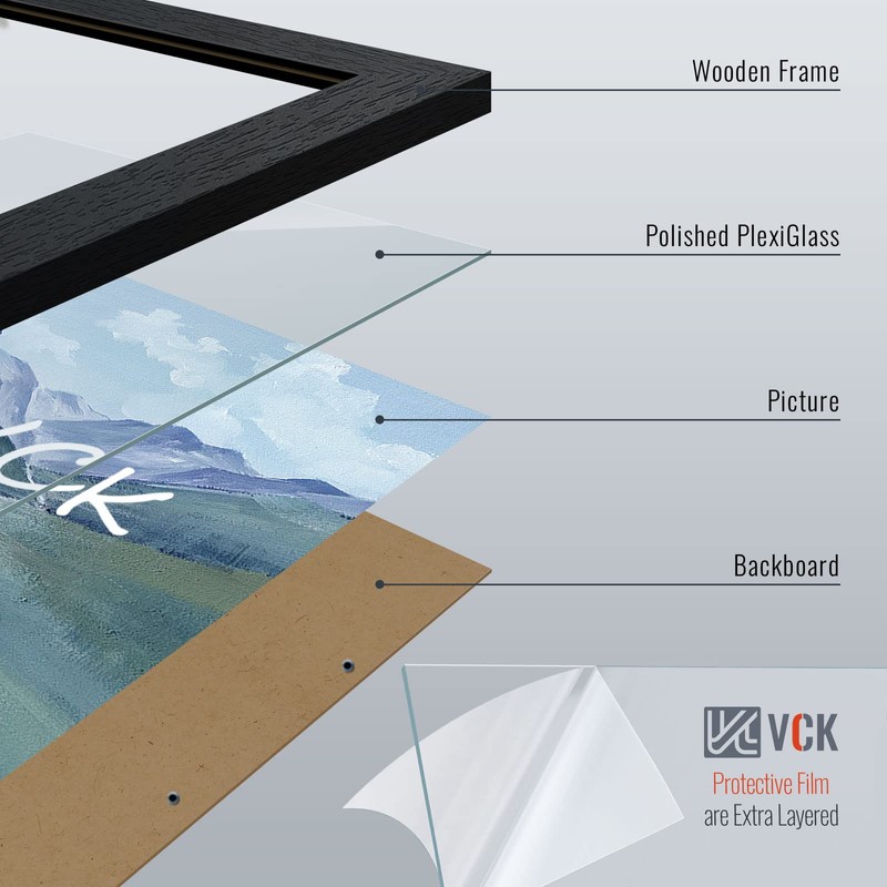 VCK 18x24 Poster Frame Set of 4 - Black, Textured