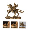 Tofficu 2pcs Brass Horse Riding Statue Elegant Table Decor for