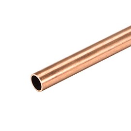 sourcing map Copper Round Tube, 6 mm OD 0.5 mm Wall Thickness 300 mm Long Straight Pipe Pipe