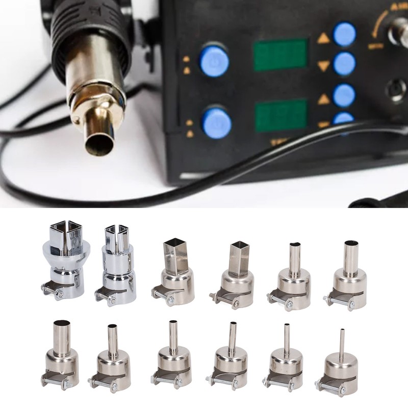 12Pcs Hot Air Gun Nozzle with Locking Screw Heat Gun
