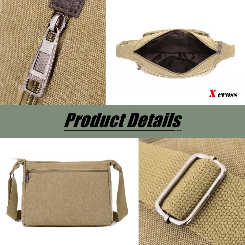 X-cross Shoulder Bag, Cross, Cross, Shoulder Bag, Pockets, Multiple Storage,
