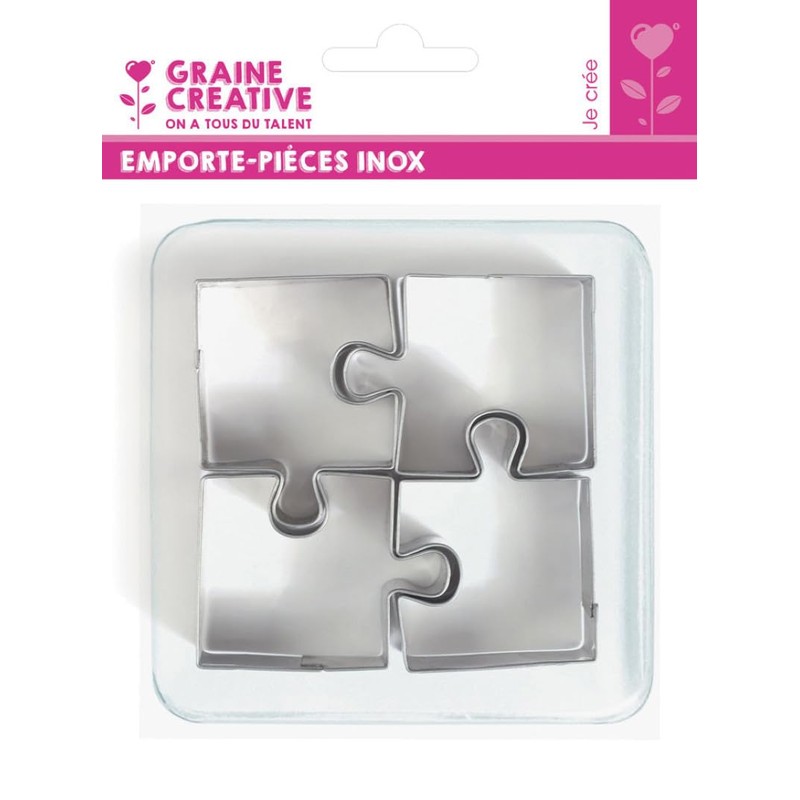 Graine Créative 4 Mini Stainless Steel Cookie Cutters - Puzzle