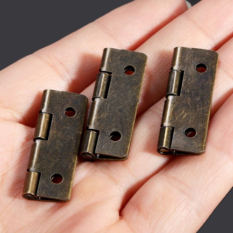 12 Pcs Mini Hinges Retro Butt Hinges Antique Hinges Bronze