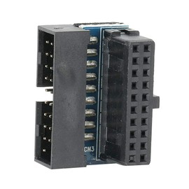 ASHATA USB 3.0 19 Pin Male to Female Extension Adapter PH19-A Desktop Motherboard USB3.0 Socket 90 Degree Angle USB Socket Converter for Motherboard Motherboard