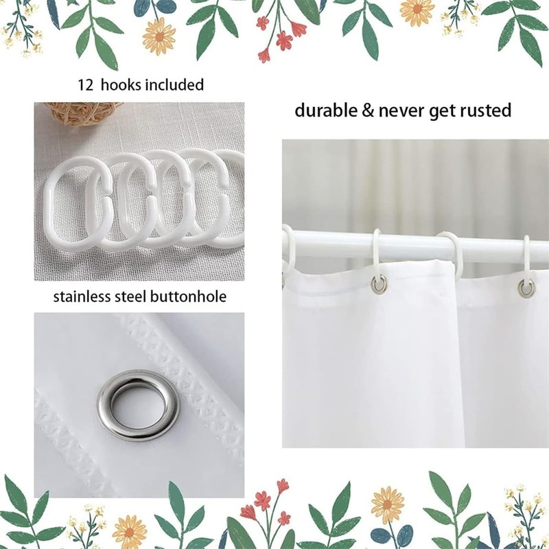 Purple Rose Bathroom Set with Shower Curtain and Non-Slip Rugs,
