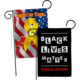Justice for BLM Backyard Decor Support Our Troops Banner Pack Wall Art Flag Room Decorations Indoor Outdoor Tapestry Yard Signs Black History Month BLM African Americans Heritage Made in USA