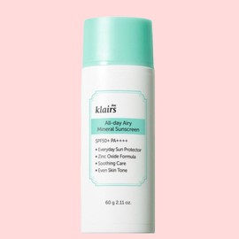 Claire's Klairs All Day Airy Sunscreen SPF50+ PA++++, 60g, 1 unit / 클레어스 올 데이 에어리 무기자차 선크림 SPF50+ PA++++, 60g, 1개