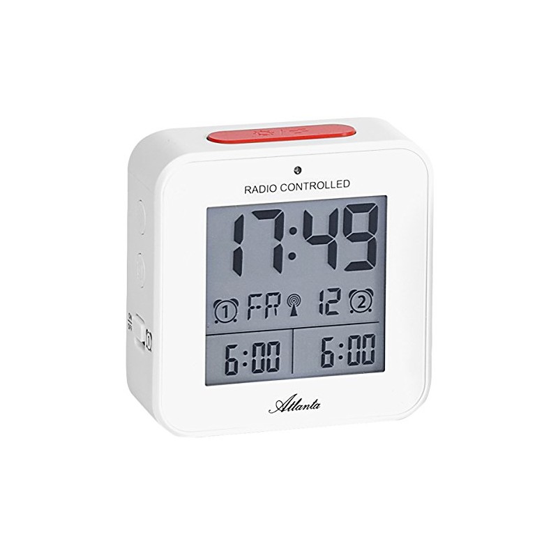 Atlanta 1880/0 Radio-Controlled Alarm Clock with 2 alarm times