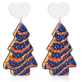 Beautiful Christmas Earrings Accessories for Girls, Acrylic Xmas Earrings for Women, Winter Holiday Tree Earrings Decorations, Cute Earrings Decor Supplies Cute Jewelry Gifts for Women Matching