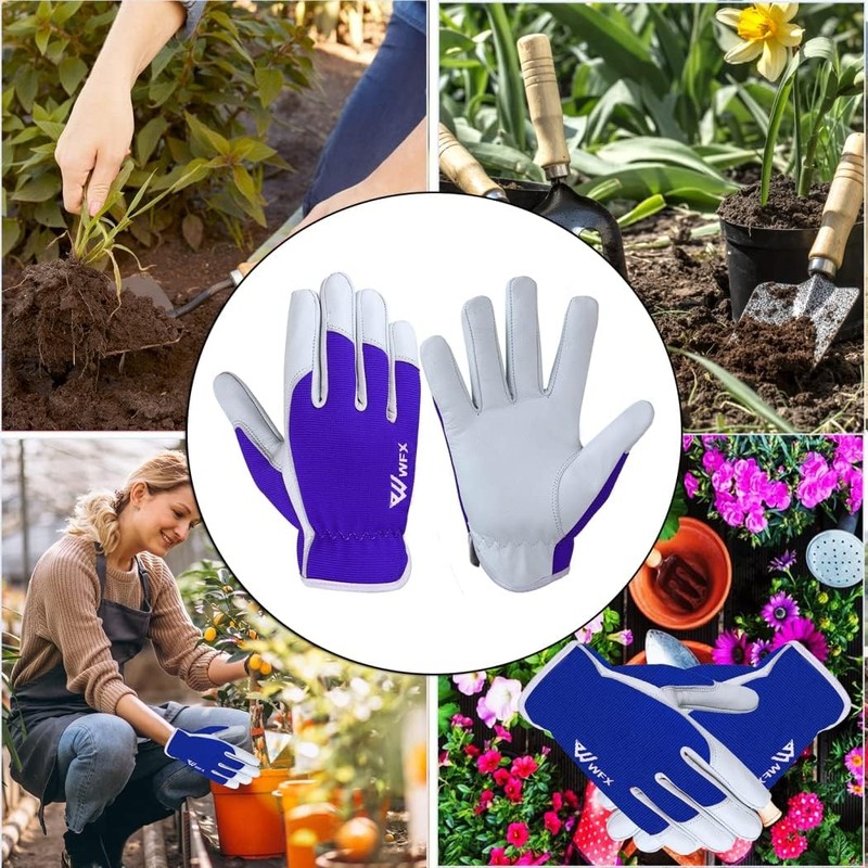 Leather Work Gloves Gardening Breathable Thorn Proof Palm Building Heavy