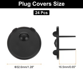 MECCANIXITY 24 Pack Outlet Covers Proofing, Plug Covers Easy Installation Electric Plug Protectors Safety Socket Cover Plugs Protector Black
