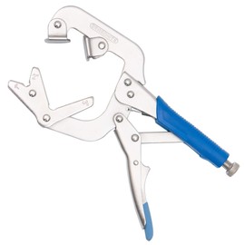 DRAGONITE 10 inch Welding Pipe Plier, Locking C-clamp with Large adjustable V Pads, Fast Release and Ergonomic Grip, Clamping 1”, 2” and 3" three different thicknesse