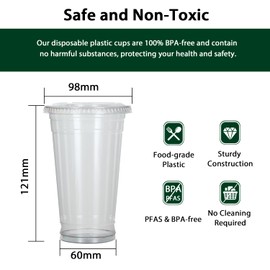 Sugar Box 1000-Pack 16 OZ Crystal Clear PET Plastic Cups - Versatile Drinkware for Parties, Catering, Events, Cold Drinks, Smoothies, Iced Coffee, Milkshakes, Takeout, and More - Lids sold separately