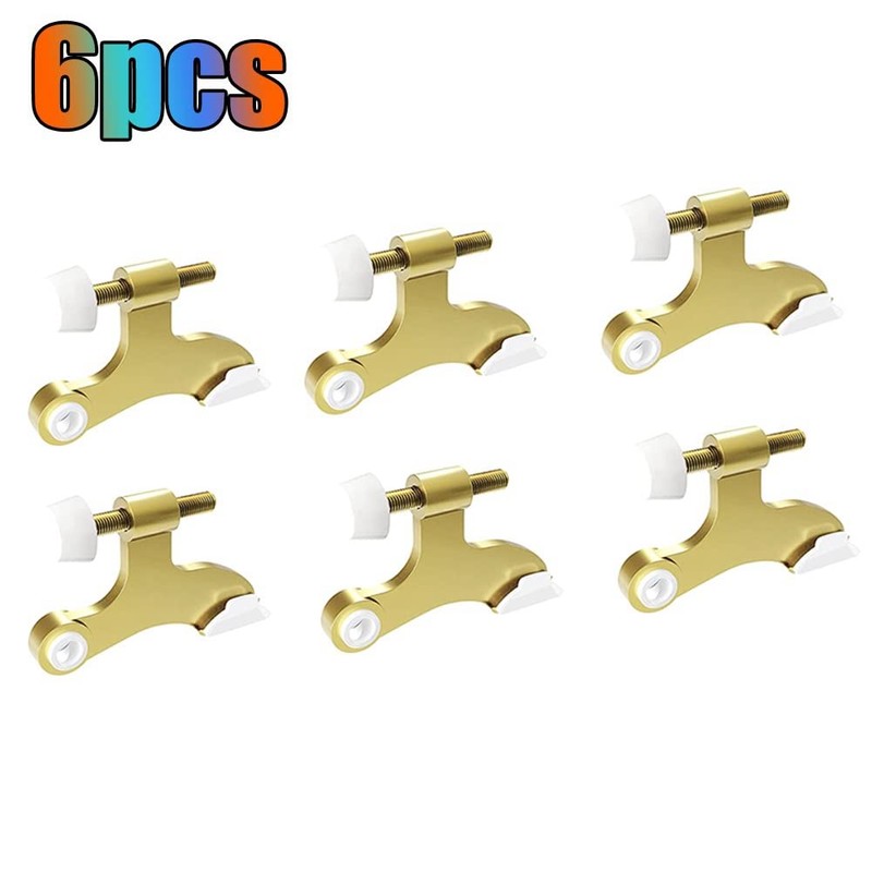 Lyaciomn 6Pcs Hinge Pin Gold Door Stopper Adjustable Heavy Duty