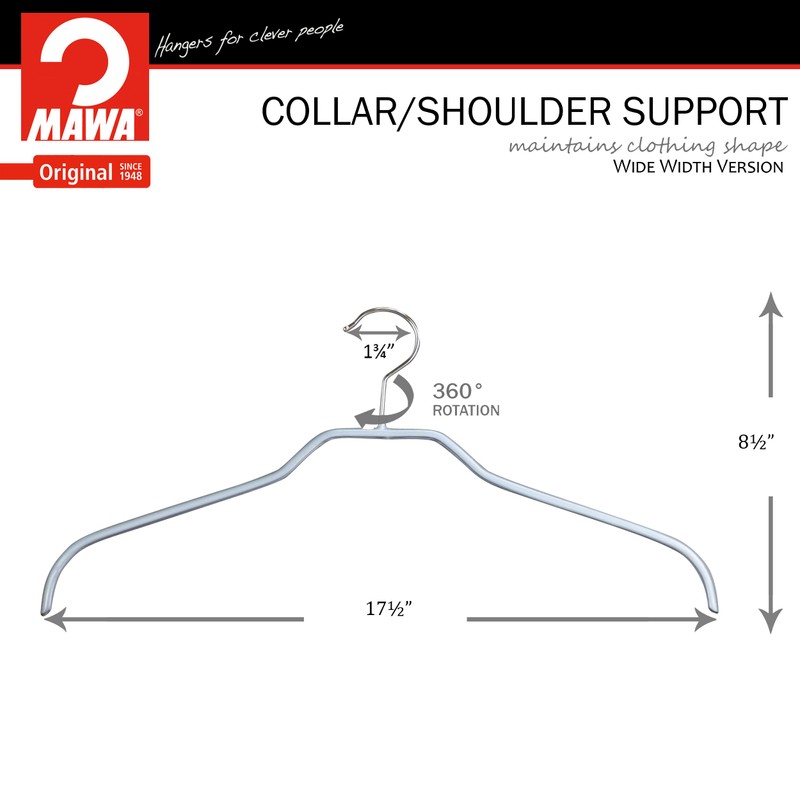 Mawa Extra Wide Clothes Hanger Reston Lloyd Silhouette Light Thin