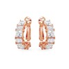 Rose Gold Flashed Sterling Silver Cubic Zirconia Square Rectangle Clutchless