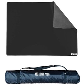 Board Game Playmat [3.5'x5.5'/Thick Super Cushioned/Stitched Edge/Water Resistant] with Carrying Case - for Tabletop Board Games, Card Games, RPG Games (Large, Black)