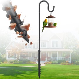 LLARGUEST Shepherds Hooks for Bird Feeder, Heavy Duty Bird Feeder Pole for Outdoor Plant, Lantern, Garden Plant Hangers for Flower Basket 46"