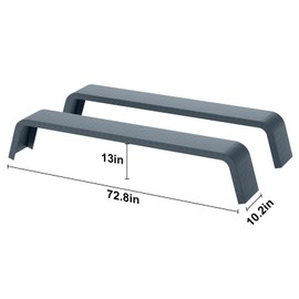 2 Pack Tandem Axle Trailer Fenders 72-7/8"x10-1/4 x13 Fit for 13"-15" Tires,Heavy Duty Steel Diamond Plate Double Axle Trailer Fenders for Trailer,Cargo Trailer,Utility Trailer (Dark Gray)