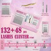 Lash Clusters Kit，Natural Eyelash Clusters Kit 8-18mm 180PCS Whispy DIY