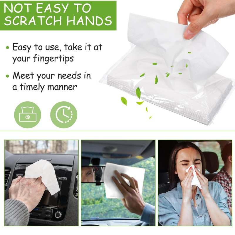 Mudder 4 Pieces Car Tissue Refills, Car Napkin Holder Refill