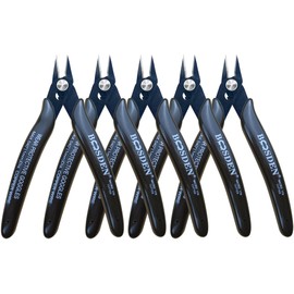 BOOSDEN Thin Blade Nipper, Nipper, Tool, Electrician Nipper, Micro Nipper, Precision Pliers, Small Size, Delicate Work Tool, Plastic Model, 5-Piece Set, 5 Piece Set, 5 Inches (127 mm)