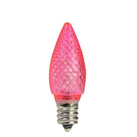Northlight Pack of 25 Faceted LED C7 Pink Christmas Replacement Bulbs