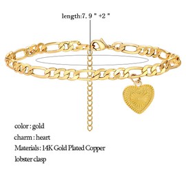 Gold Initial Anklet Bracelet for Women Cute Summer Letter Anklets Bracelets for Girls Anklets with Initials (G)