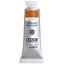 Lefranc & Bourgeois 301212 Linel Gouache Extra Fine and Smooth Watercolours with Maximum Colour Intensity, Luminosity for Streak-Free Application, 14 ml Tube - Monaco Yellow