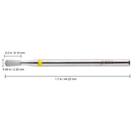 PANA 3/32" Shank Size - Pear Shape Silver Carbide Bit Extra Fine Grit - Nail Drill Bit for Manicure Dremel Machine (Large)