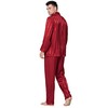 Mens Silk Satin Pajamas Set Sleepwear Loungewear Red L