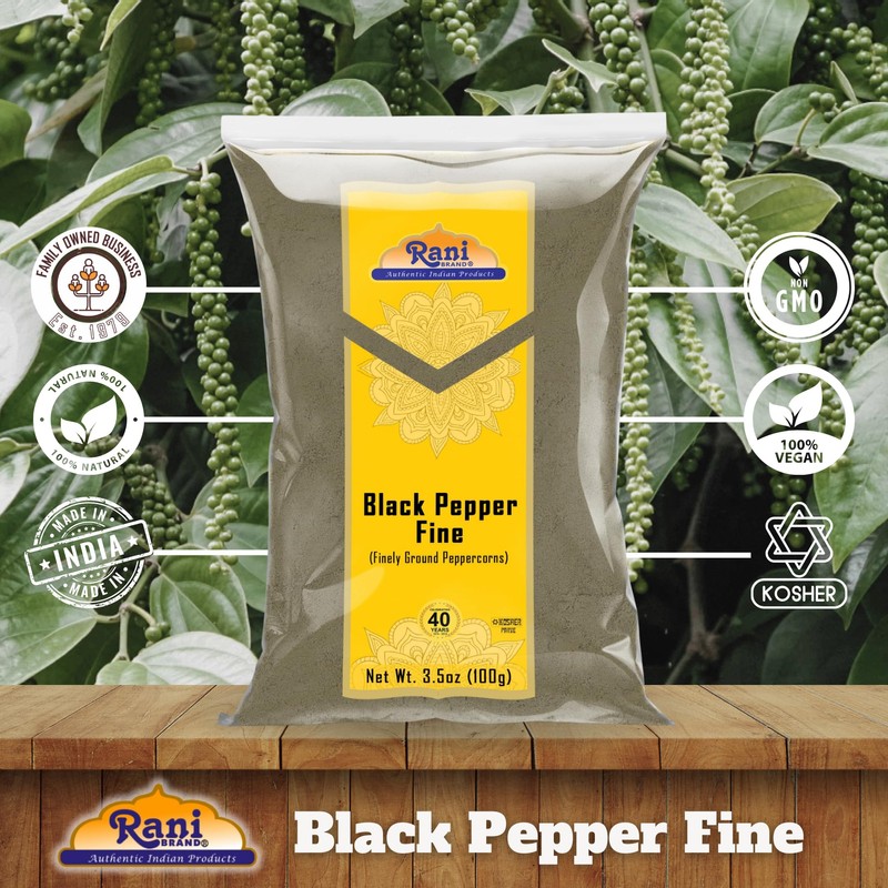 Rani Black Pepper Fine Powder 80 Mesh 3.5oz (100g) ~