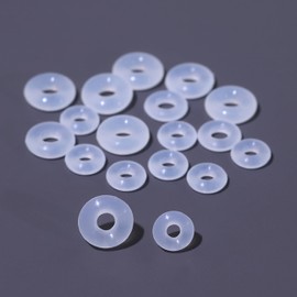 50Pcs Silicone Earring Backs Stopper Rings for Piercings, Clear Discs Rings Stabilizer Pads for Healing Non Pull Piercing Discs, 4~8mm Earlobe Support Patches (7mm)
