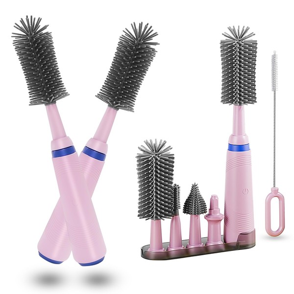 ESFC Electric Bottle Brush with Stand and Extendable Handle,Silicone Bottle